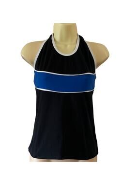 Bal Togs Dancewear Black, Blue & White Halter Top Adult Size Medium